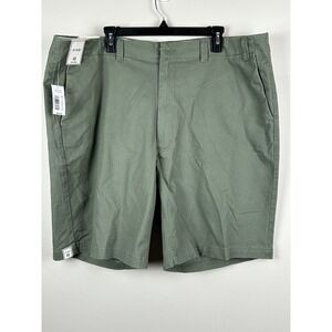 NWT ROWM Big Man Flat Front Stretch Walking Shorts Size 46 Green 4 Pockets 10"